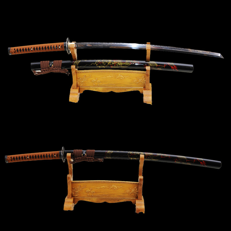 Hand Forged Japanese Samurai Katana Sword Clay Tempered 1095 Carbon St 