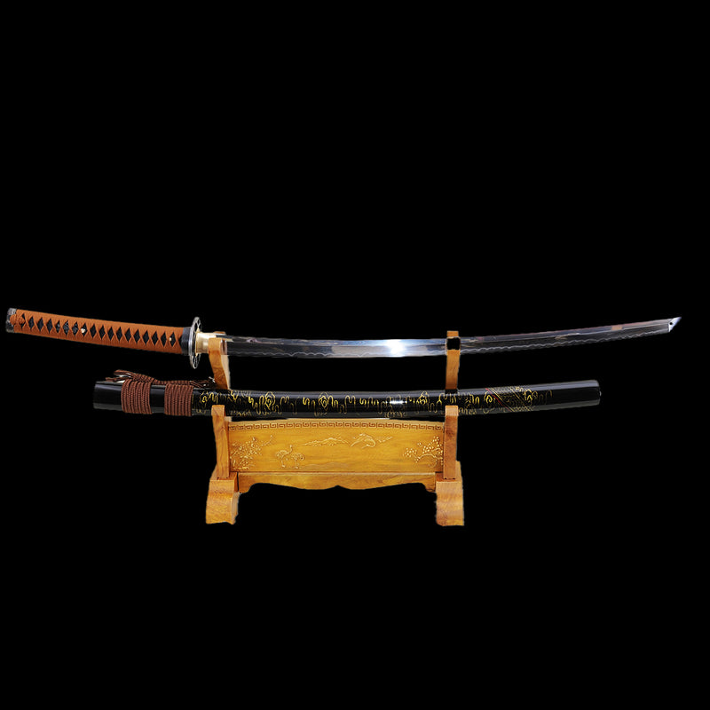 Hand Forged Japanese Samurai Katana Sword Clay Tempered 1095 Carbon St 