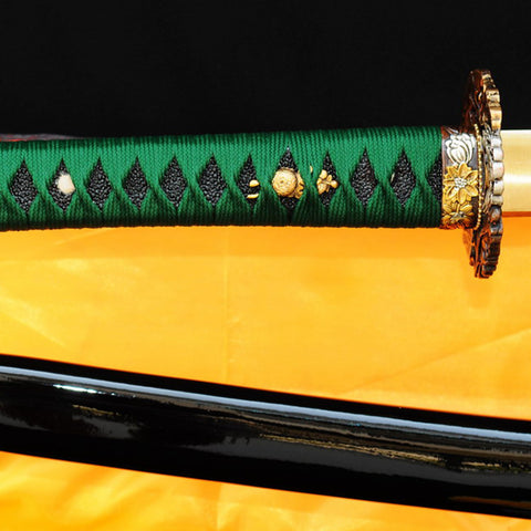 Hand Forged Japanese Samurai Katana Sword Damascus Folded Steel Blade Copper Tsuba-COOLKATANA-SL-357-U