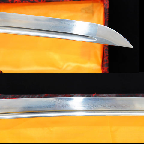Hand Forged Japanese Samurai Katana Sword Damascus Folded Steel Blade Copper Tsuba-COOLKATANA-SL-357-U