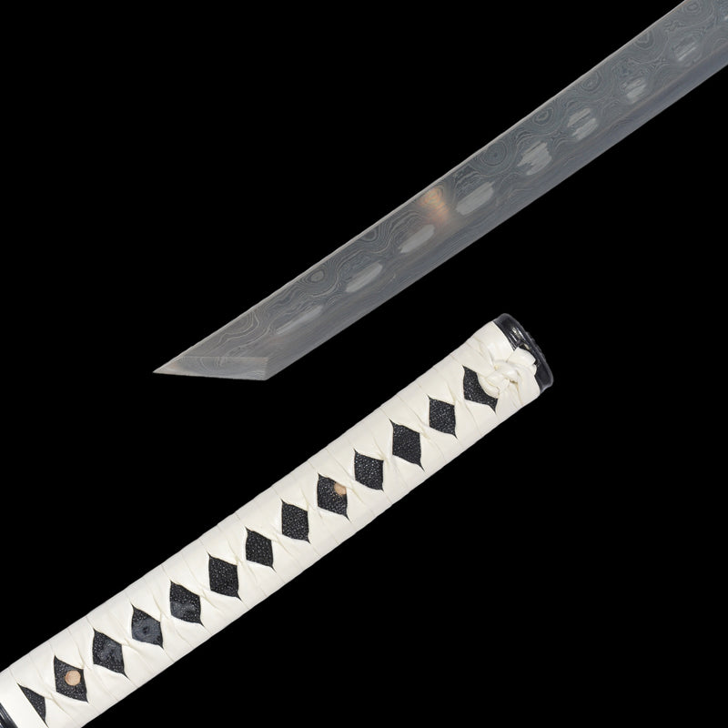Hand Forged Japanese Samurai Katana Sword Damascus Steel Kiriha-Zukuri 