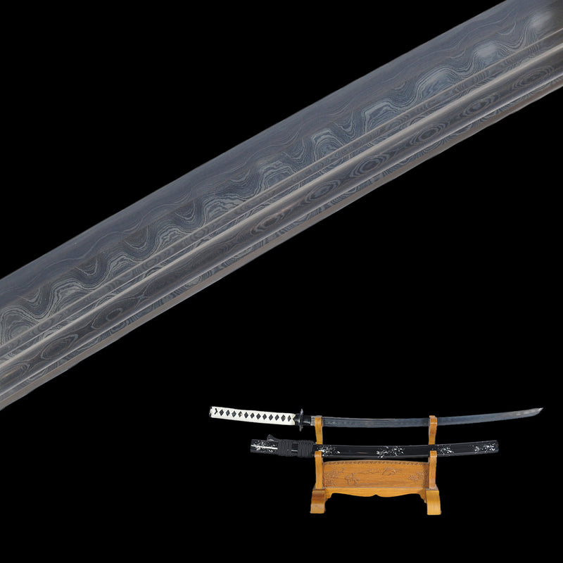 Hand Forged Japanese Samurai Katana Sword Damascus Steel Kiriha-Zukuri 