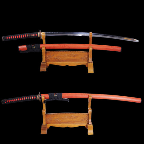 Hand Forged Japanese Samurai Katana Sword Double Edged 1095 High Carbon Steel Clay Tempered-COOLKATANA-SL-1040-U