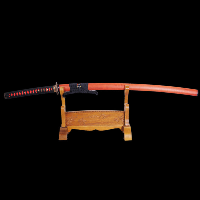 Hand Forged Japanese Samurai Katana Sword Double Edged 1095 High Carbon Steel Clay Tempered 