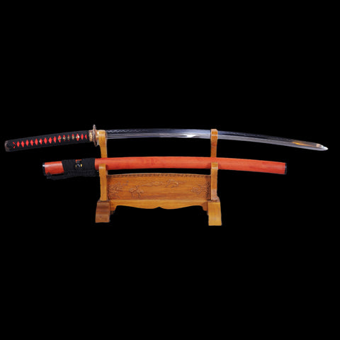 Hand Forged Japanese Samurai Katana Sword Double Edged 1095 High Carbon Steel Clay Tempered-COOLKATANA-SL-1040-U