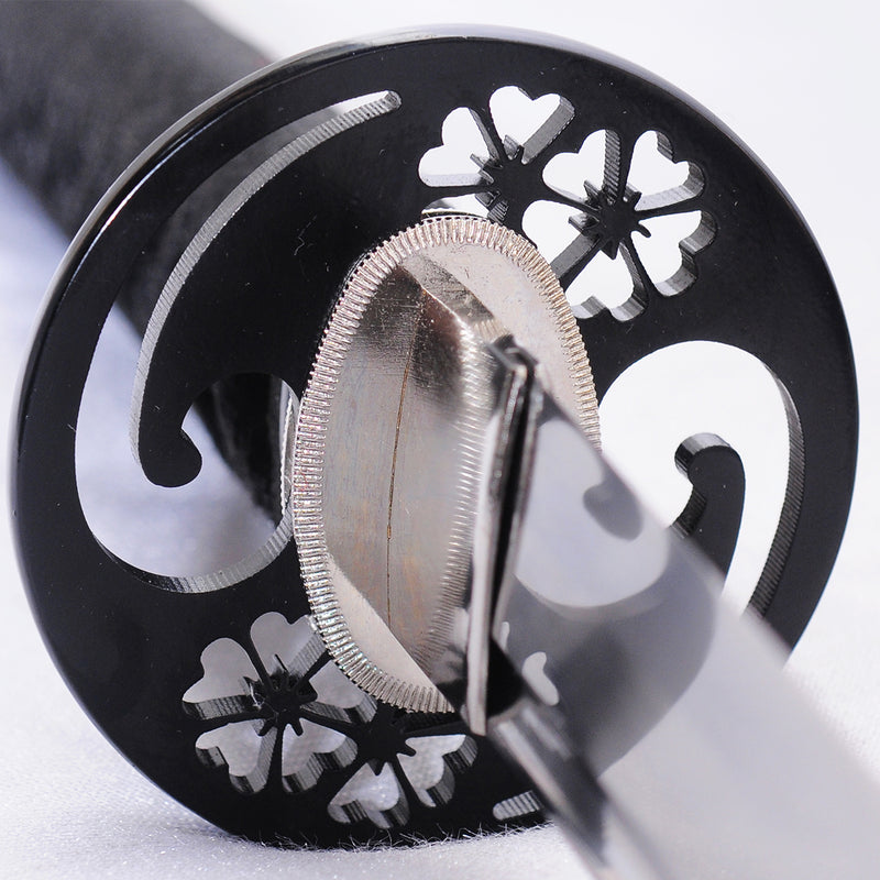 Hand Forged Japanese Samurai Katana Sword Folded Steel Abrasived Hamon 