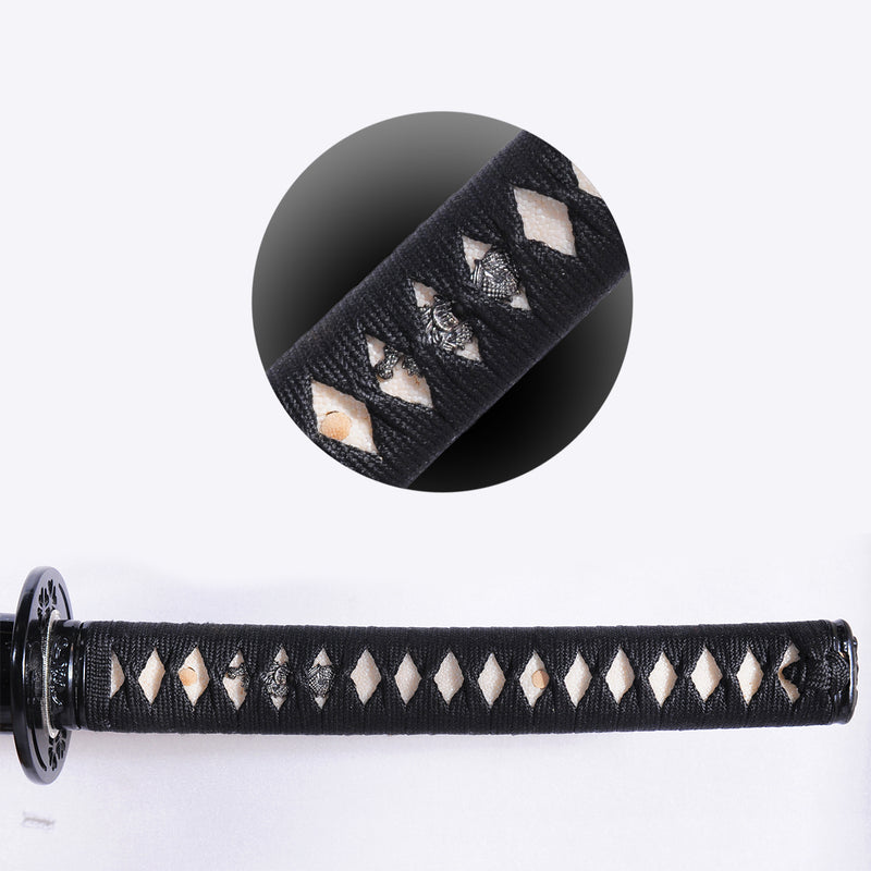 Hand Forged Japanese Samurai Katana Sword Folded Steel Abrasived Hamon 