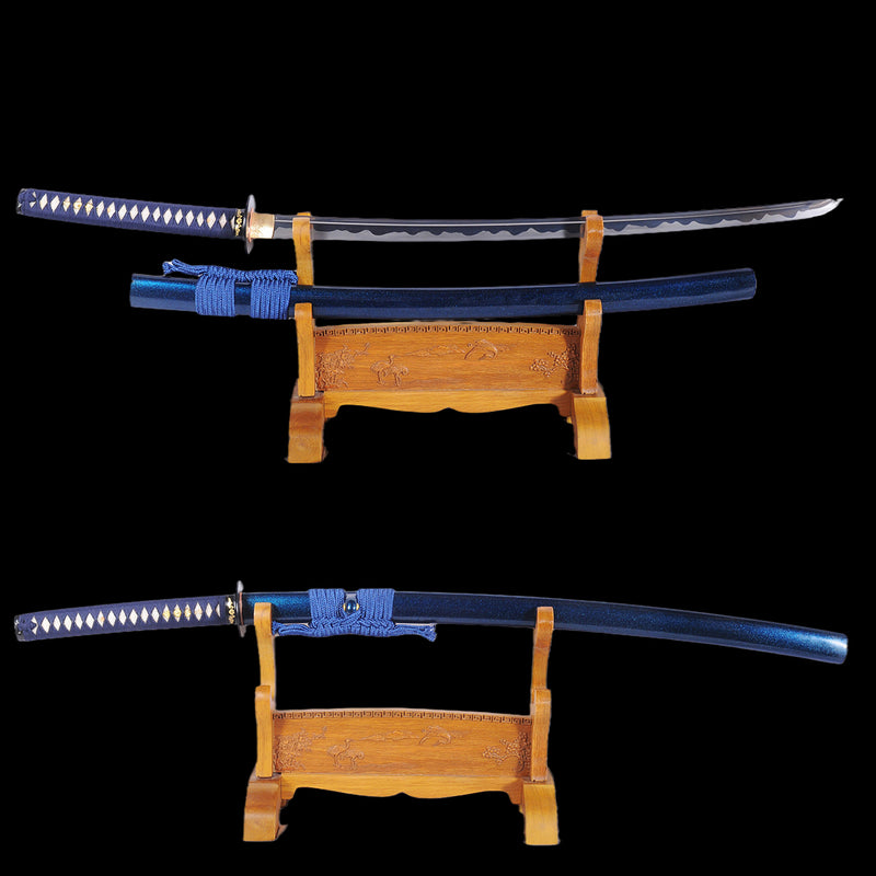 Handgeschmiedetes japanisches Samurai-Katana-Schwert Gefalteter Stahl Abrasived Hamon Full Tang - COOLKATANA 