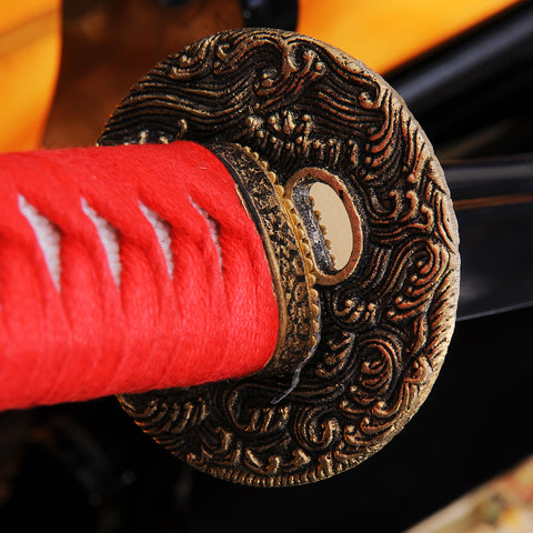 Hand Forged Japanese Samurai Katana Sword Folded Steel Brass Tsuba Full Tang-COOLKATANA-SL-794-U