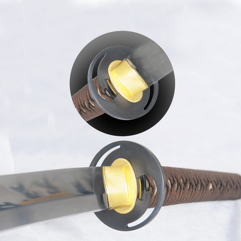 Hand Forged Japanese Samurai Katana Sword Folded Steel Clay Tempered F 