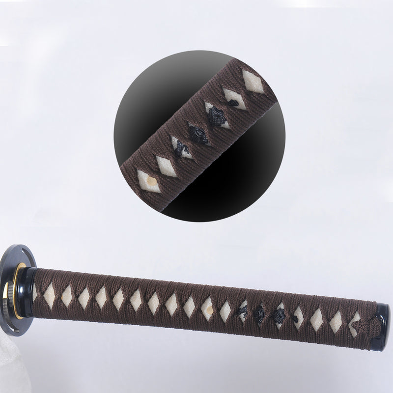 Hand Forged Japanese Samurai Katana Sword Folded Steel Clay Tempered F 