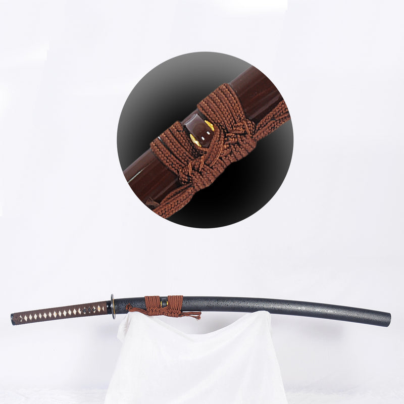Hand Forged Japanese Samurai Katana Sword Folded Steel Clay Tempered F 