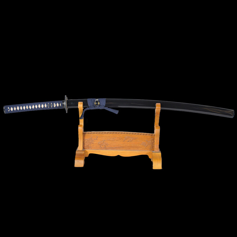 Hand Forged Japanese Samurai Katana Sword Folded Steel Clay Tempered F 