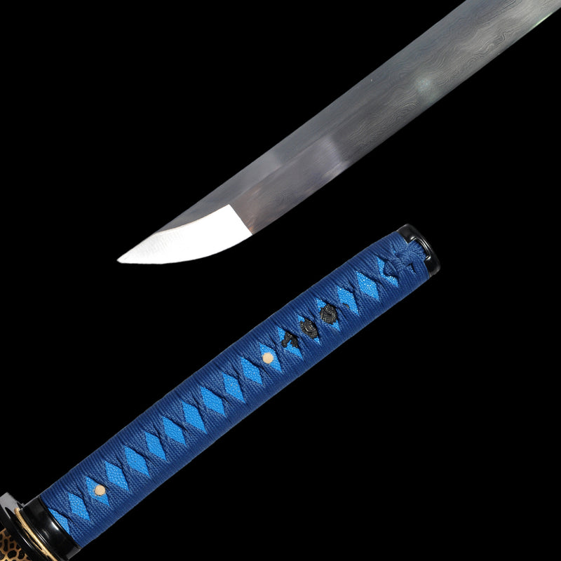 Hand Forged Japanese Samurai Katana Sword Folded Steel Clay Tempered F 