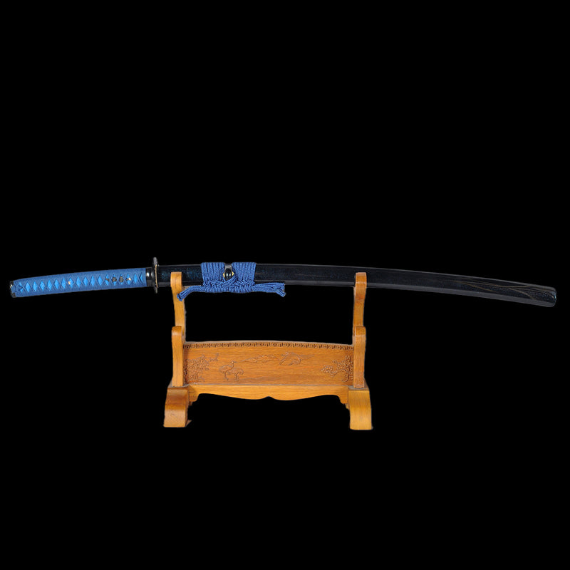 Hand Forged Japanese Samurai Katana Sword Folded Steel Clay Tempered F 