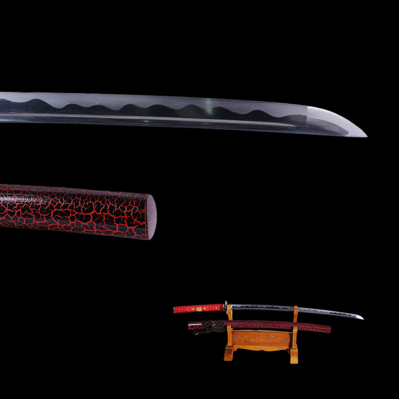 Hand Forged Japanese Samurai Katana Sword Folded Steel Iron Tsuba Fake 