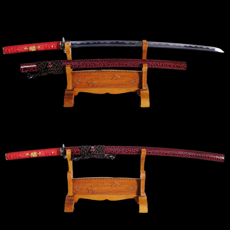 Hand Forged Japanese Samurai Katana Sword Folded Steel Iron Tsuba Fake 