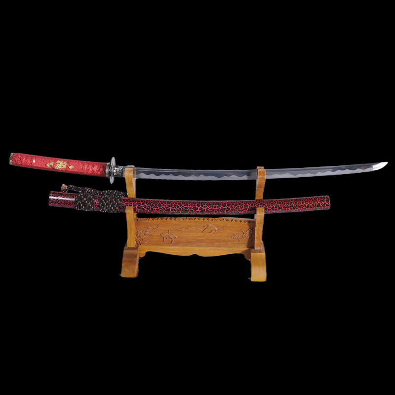 Hand Forged Japanese Samurai Katana Sword Folded Steel Iron Tsuba Fake 