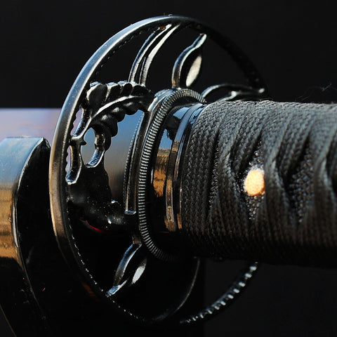 Hand Forged Japanese Samurai Katana Sword Folded Steel Reddish Black Blade-COOLKATANA-SL-204-U