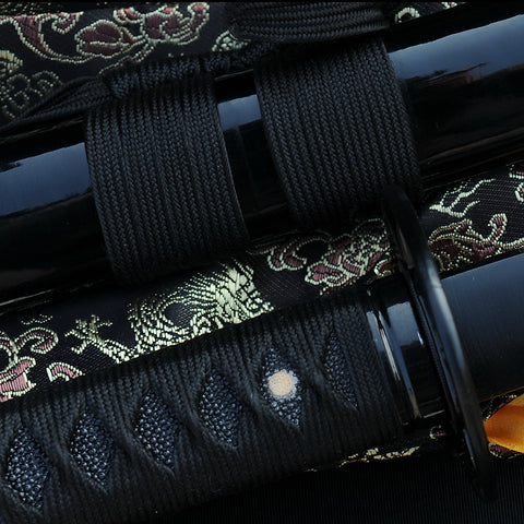 Hand Forged Japanese Samurai Katana Sword Folded Steel Reddish Black Blade-COOLKATANA-SL-204-U