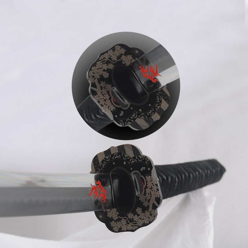 Hand Forged Japanese Samurai Katana Sword Hinoken Fire Theme Clay Temp 