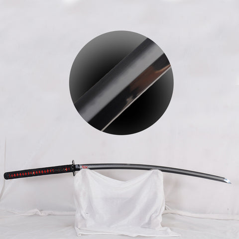 Hand Forged Japanese Samurai Katana Sword Hinoken Fire Theme Clay Tempered T10 Steel Hazuya Polished-COOLKATANA-SL-1298-U