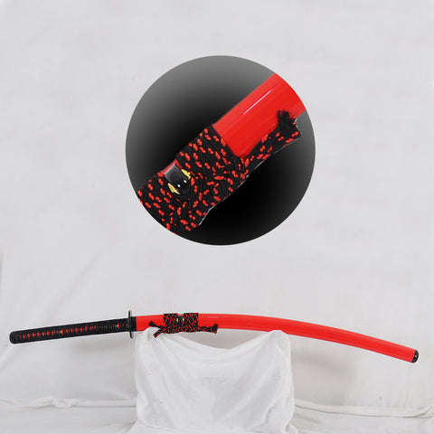 Hand Forged Japanese Samurai Katana Sword Hinoken Fire Theme Clay Tempered T10 Steel Hazuya Polished-COOLKATANA-SL-1298-U