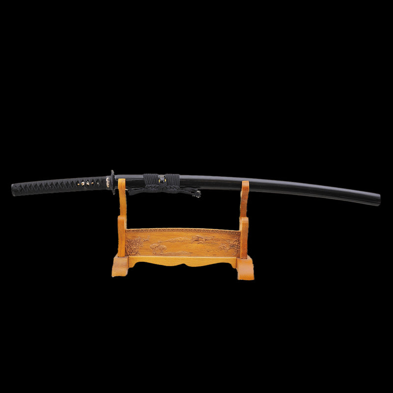 Hand Forged Japanese Samurai Katana Sword Honsanmai Clay Tempered Blac 