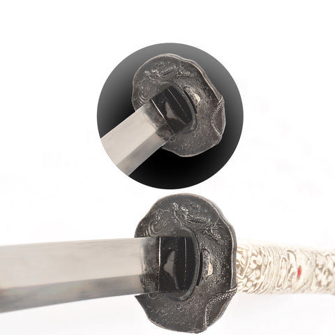 Hand Forged Japanese Samurai Katana Sword Honsanmai Clay Tempered Bone Tsuka Handle Full Tang-COOLKATANA-SL-1228-U