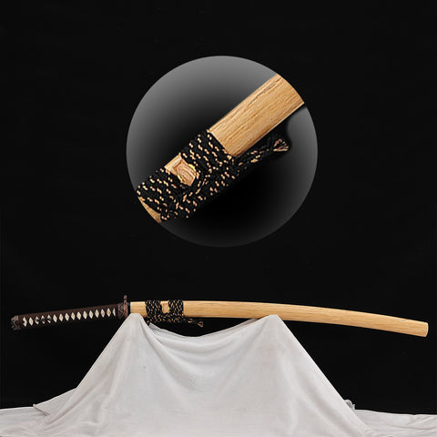 Hand Forged Japanese Samurai Katana Sword Honsanmai Clay Tempered Hazuya Polish Skull Fitting-COOLKATANA-SL-1363-U