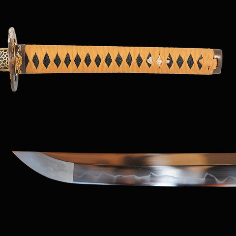 Hand Forged Japanese Samurai Katana Sword Honsanmai Clay Tempered Shobu Zukuri Without Yokoto Rayskin Saya-COOLKATANA-SL-312-U