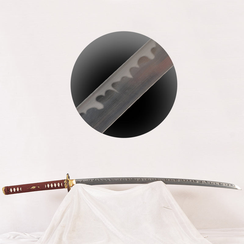 Hand Forged Japanese Samurai Katana Sword Honsanmai Shobu-Zukuri Witho 
