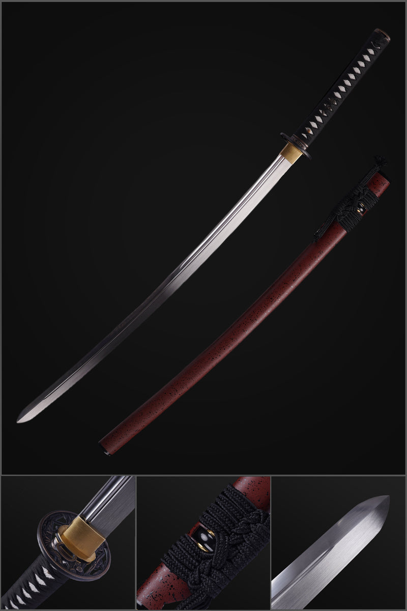 Hand Forged Japanese Samurai Katana Sword Manganese Steel Blade Oil Qu 