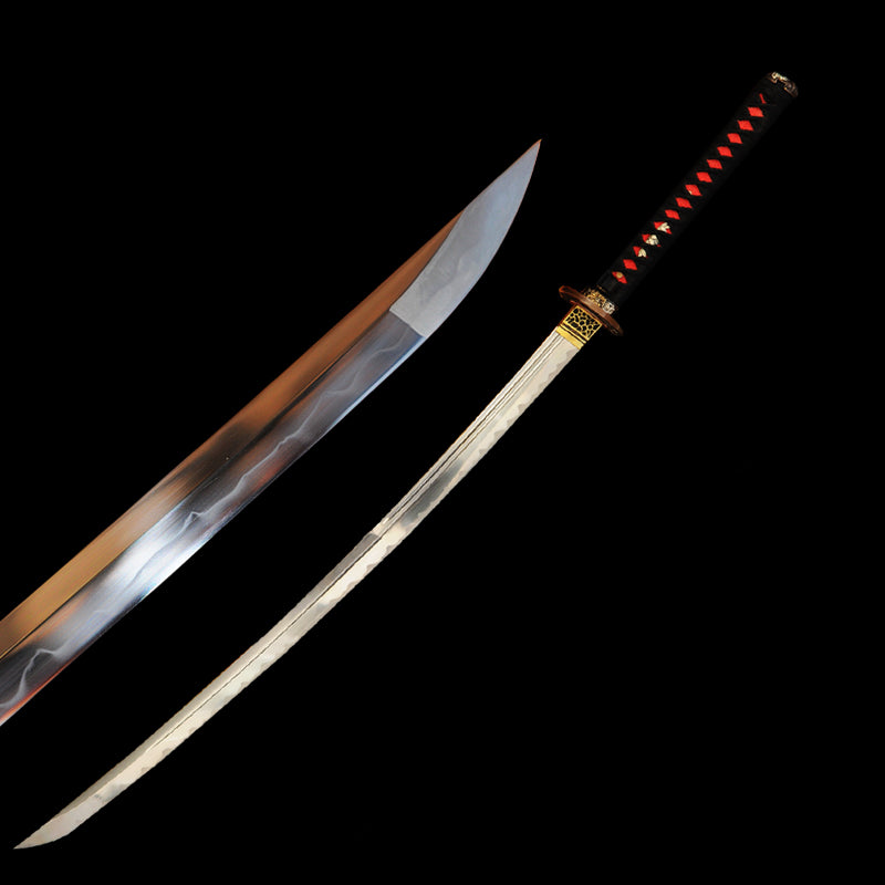 Handgeschmiedetes japanisches Samurai-Katana-Schwert O-Kissaki 1095 Hartstahl Vollerl-Kupfer-Tsuba - COOLKATANA 