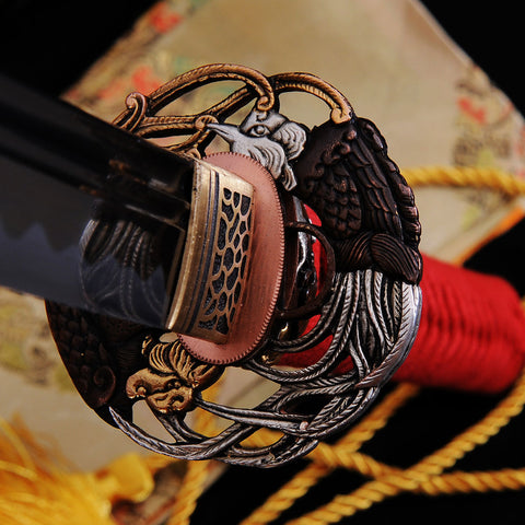 Hand Forged Japanese Samurai Katana Sword O-Kissaki 1095 Steel Phenix Tusba Unokubi-Zukuri Blade-COOLKATANA-SL-796-U