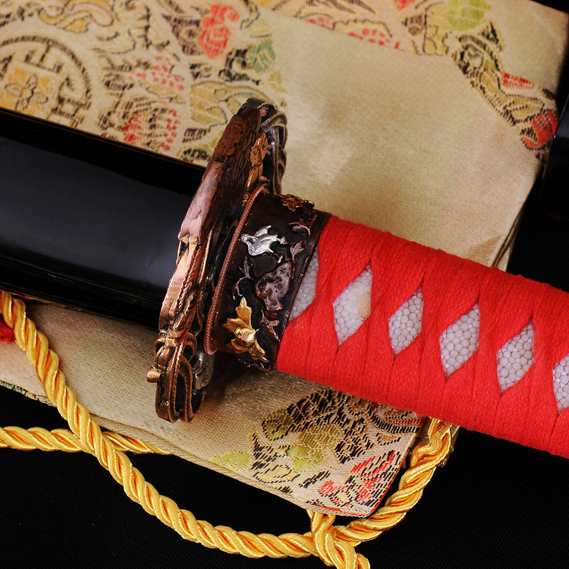 Hand Forged Japanese Samurai Katana Sword O-Kissaki 1095 Steel Phenix  