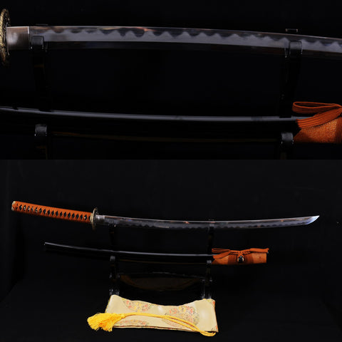Hand Forged Japanese Samurai Katana Sword Shihozume Structure 1095 Steel+Folded Steel+Iron Clay Tempered-COOLKATANA-SL-812-U