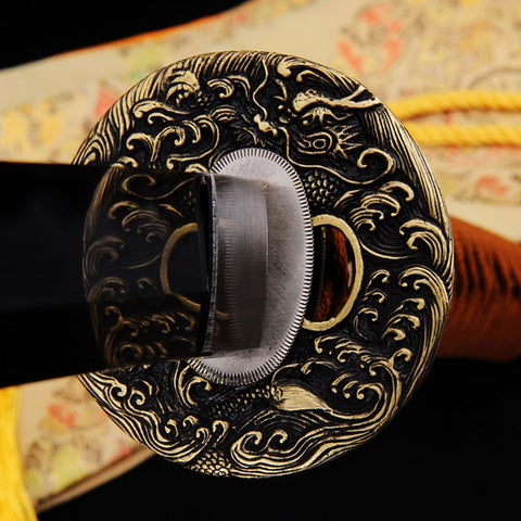 Hand Forged Japanese Samurai Katana Sword Shihozume Structure 1095 Steel+Folded Steel+Iron Clay Tempered-COOLKATANA-SL-812-U
