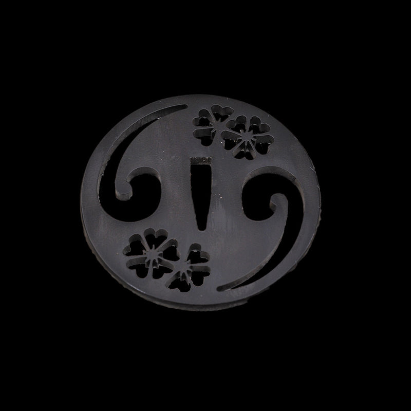 Handgeschmiedetes japanisches Samurai-Katana-Schwert 1095 Kohlenstoffstahl Schwarze Klinge Gefälschte Hamon-Eisen-Tsuba - COOLKATANA 