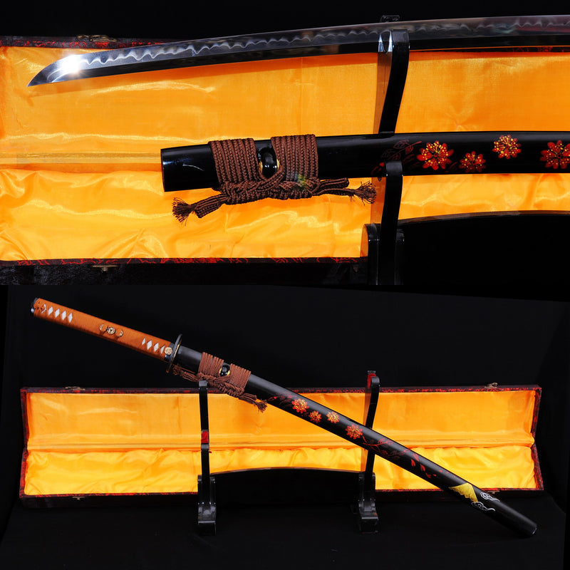 Hand Forged Japanese Samurai Sword Clay Tempered Katana 1095 High Carb 
