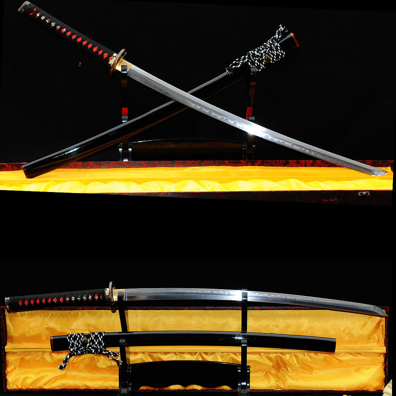 Hand Forged Japanese Samurai Sword Clay Tempered Katana Combined Mater 