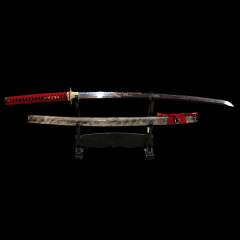 Hand Forged Japanese Samurai Sword Clay Tempered Katana Full Rayskin Saya-COOLKATANA-SL-837-U