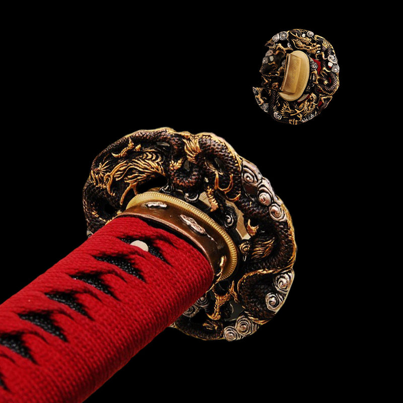 Handgeschmiedetes japanisches Samurai-Schwert Clay Tempered Katana Full Rayskin Saya - COOLKATANA 