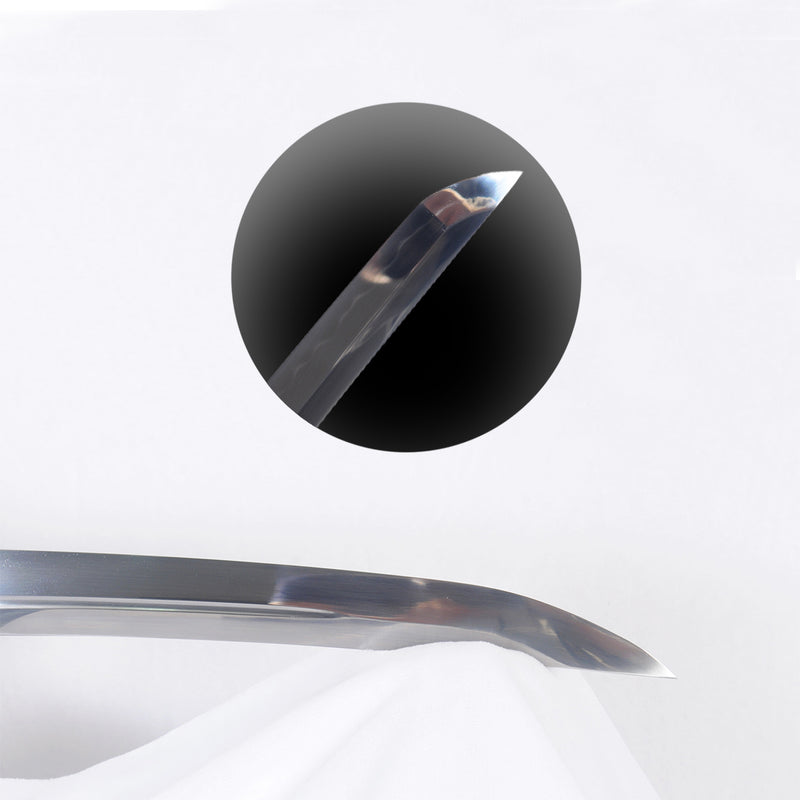 Handgeschmiedetes japanisches Samurai-Schwert aus Ton gehärtetes Katana mit Kozuka-Muschel-Saya - COOLKATANA 