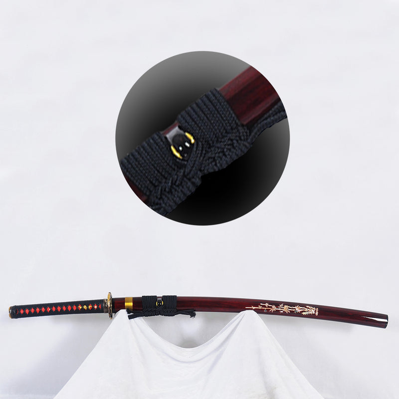 Handgeschmiedetes japanisches Samurai-Schwert aus Ton gehärtetes Katana mit Kozuka-Muschel-Saya - COOLKATANA 