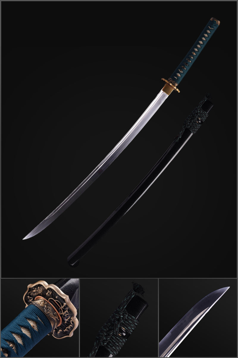 Hand Forged Japanese Samurai Sword High Manganese Steel Oil Quenching  