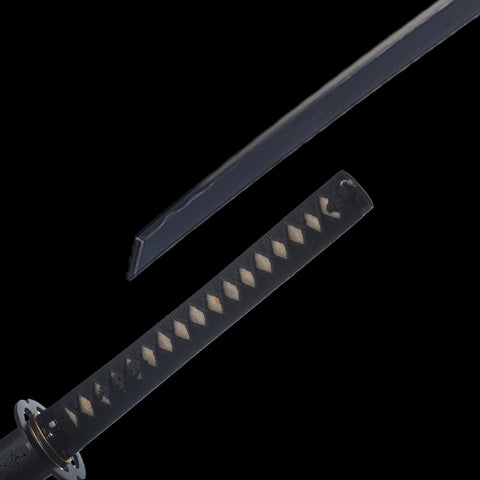 Hand Forged Japanese Samurai Sword Kiriha-Zukuri Katana 1095 Steel Clay Tempered Black Blade Iron Tsuba-COOLKATANA-SL-1308-U