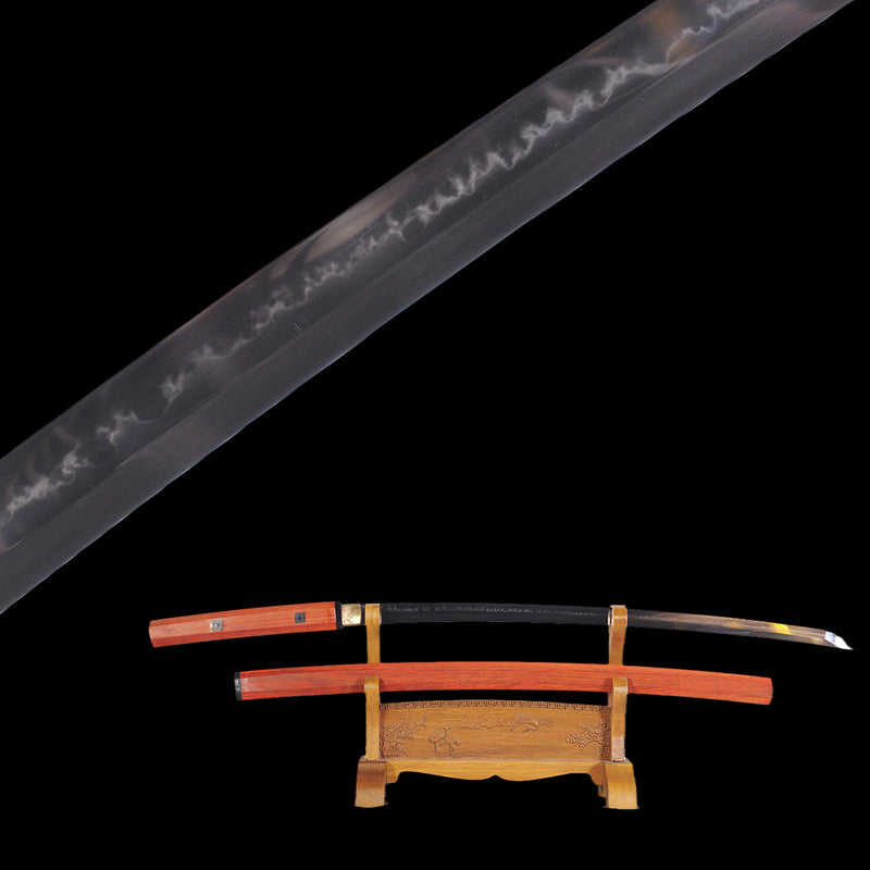 Handgeschmiedetes japanisches Shirasaya-Katana-Schwert aus 1095er Kohlenstoffstahl, gehärtet - COOLKATANA 