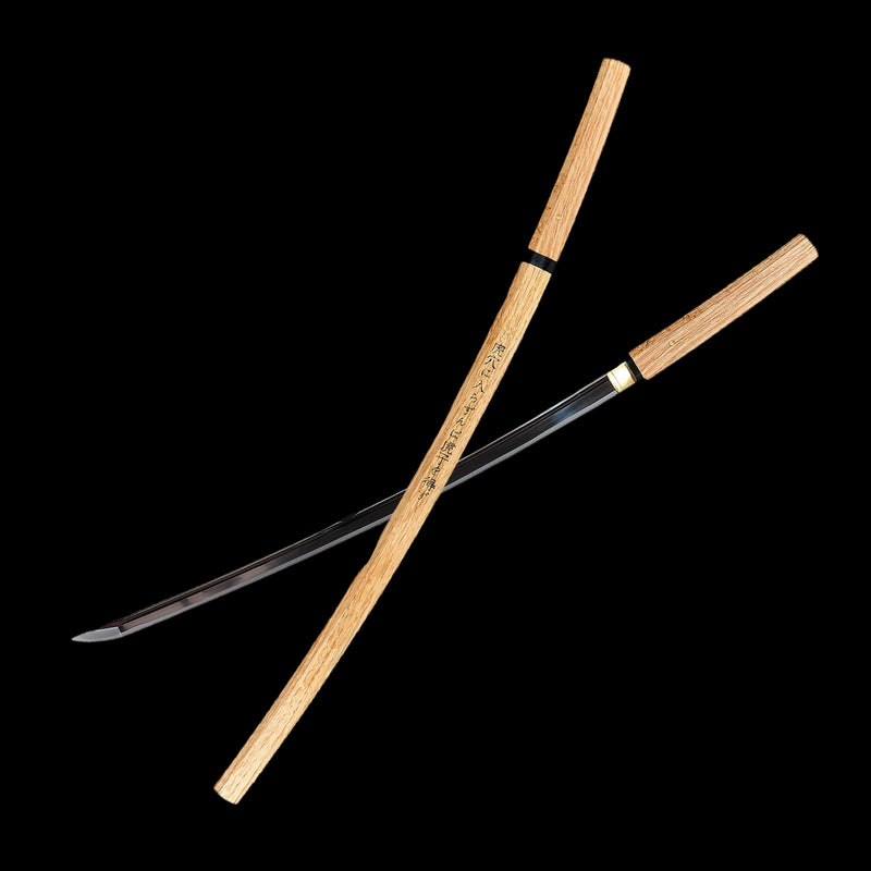 Handgeschmiedetes japanisches Shirasaya-Katana-Schwert aus 1095 Kohlenstoffstahl, gehärteter Hazuya-Polnisch – COOLKATANA 