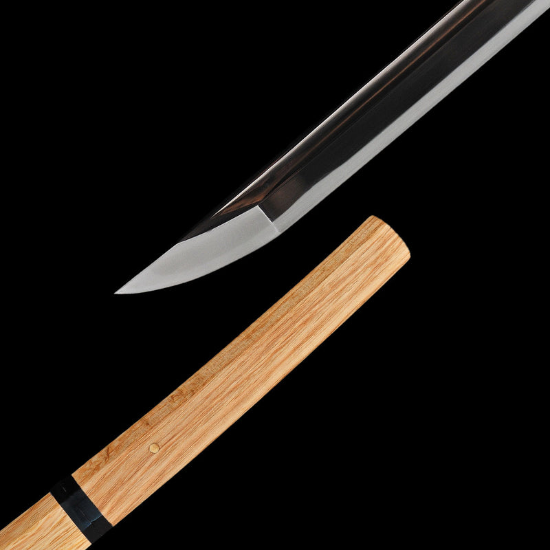 Handgeschmiedetes japanisches Shirasaya-Katana-Schwert aus 1095 Kohlenstoffstahl, gehärteter Hazuya-Polnisch – COOLKATANA 